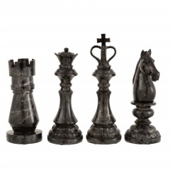 DECO CHESS FIGURE SET OF 4 MARBLE LOOK 40     - DECOR OBJECTS